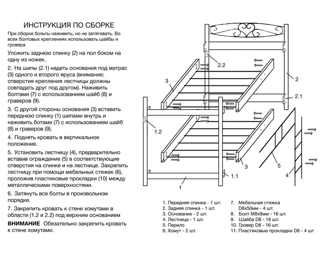 МИЛСОН двухъярусная кровать